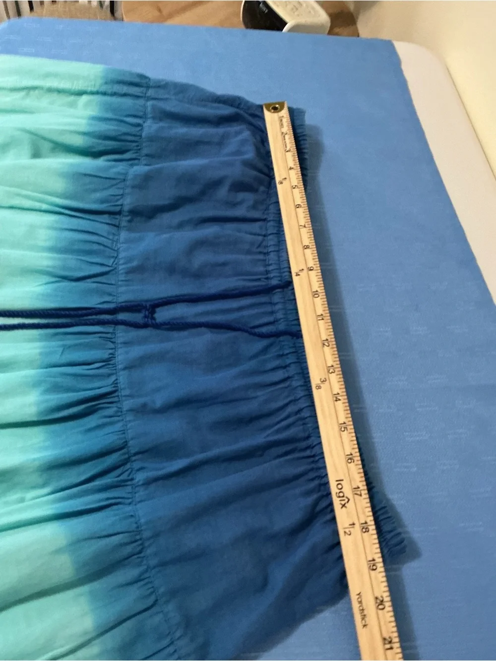 Lane Bryant Blue to Green Ombre Elastic Waist Skirt